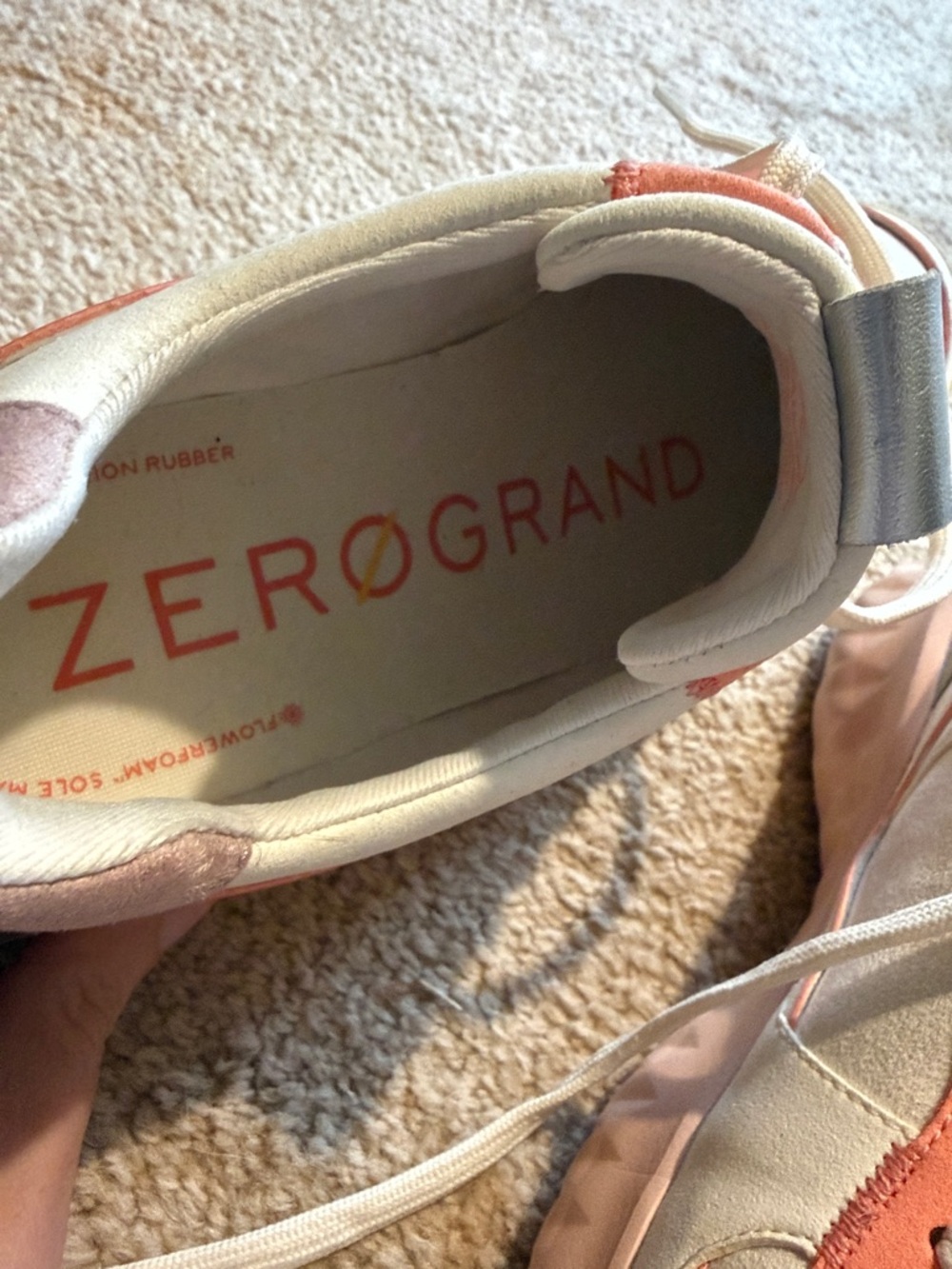 Cole Haan Women's Cream and Pink Zerogrand Platform Sneakers - Picture 6 of 7